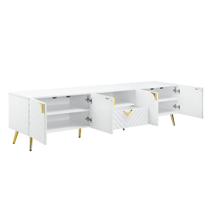 Gaines - Soporte para TV de alto brillo - Blanco