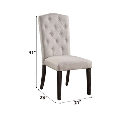 Gerardo - Silla de comedor de lino desgastado (juego de 2) - Beige