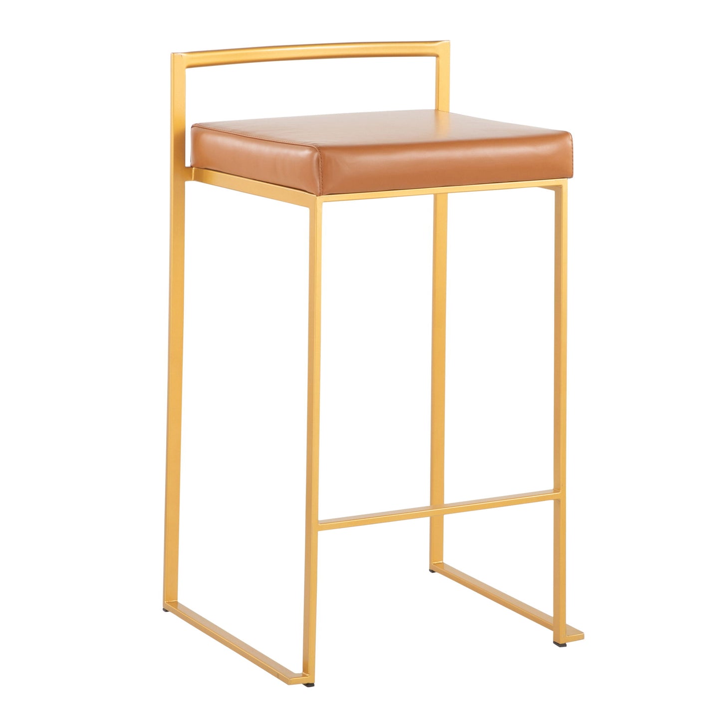 Taburete de bar Fuji de diseño contemporáneo y glamuroso (juego de 2)