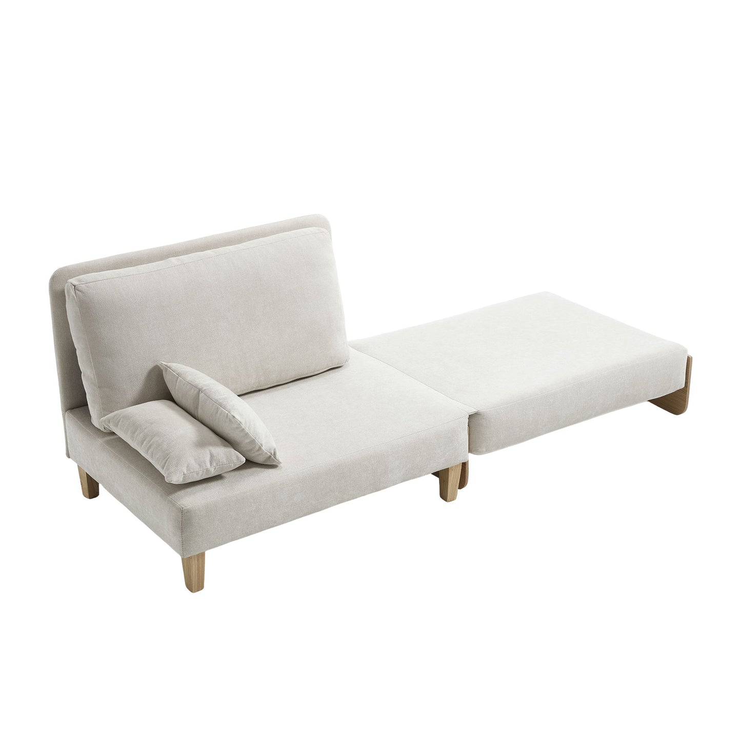 Mid Century Modern Foldable Sofa Bed, 3 In 1 Convertible Sleeper With 3 Pillows