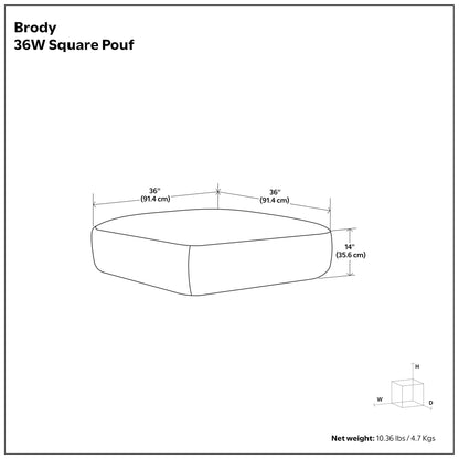 Brody - Puf cuadrado grande para mesa de centro