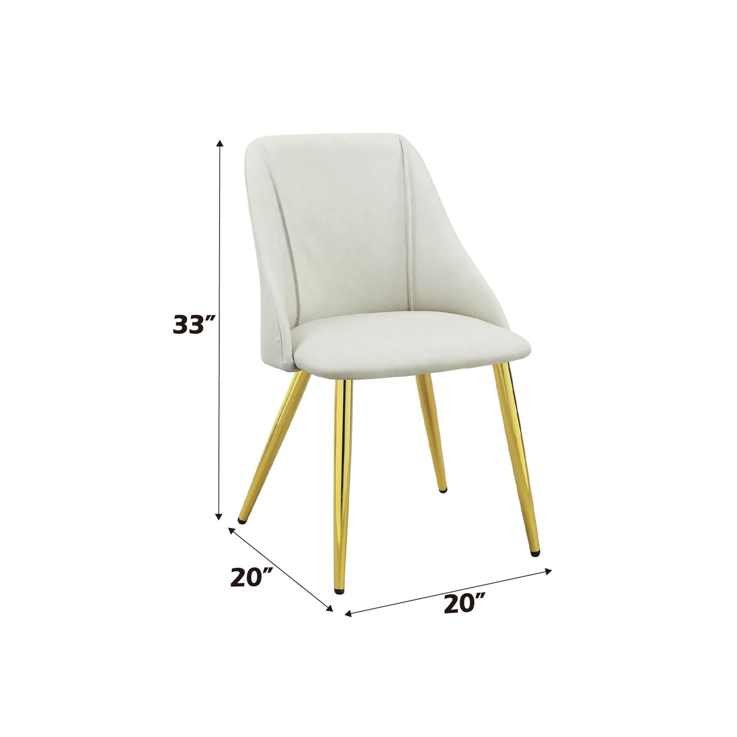 Gaines - Silla auxiliar de cuero sintético (juego de 2) - Blanco