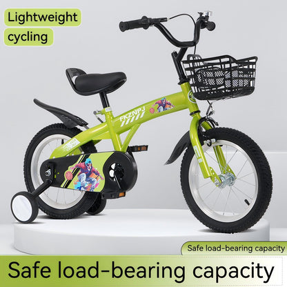 Fkznpj - Bicicleta deportiva para niños de 18" con ruedas de entrenamiento y soporte. Sillín ajustable. Ideal para niños y niñas de 5 a 10 años. Altura de 39 a 49". Disponible en varios colores.