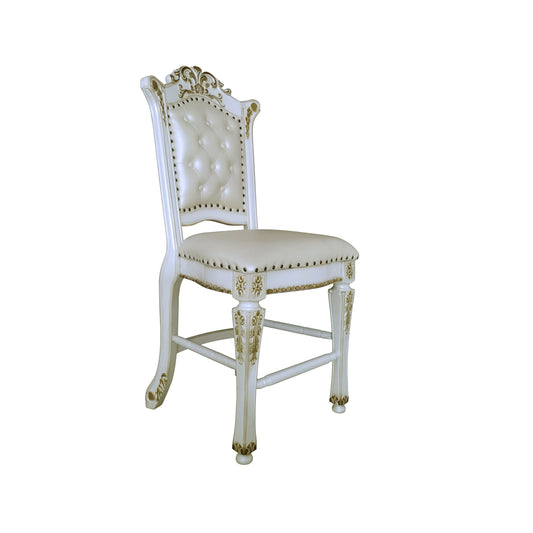 Vendome - Silla antigua de altura de mostrador (juego de 2) - Blanco