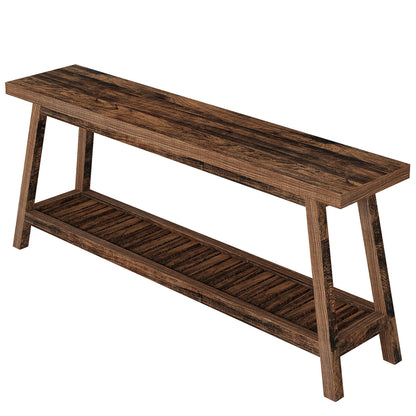 Extra Long Console Table With 2 Tier Open Storage