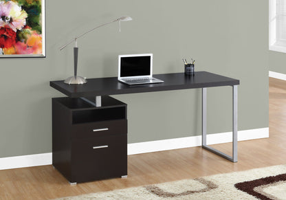 Escritorio para computadora de oficina en casa, portátil, configuración izquierda-derecha, cajones de almacenamiento, contemporáneo y moderno.