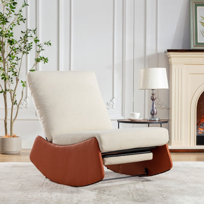Mecedora moderna reclinable, cómoda mecedora para guardería con reposapiés, sillón de lectura con acento, sillón tapizado para relajarse y descansar, mecedora suave y acolchada para sala de estar y dormitorio.