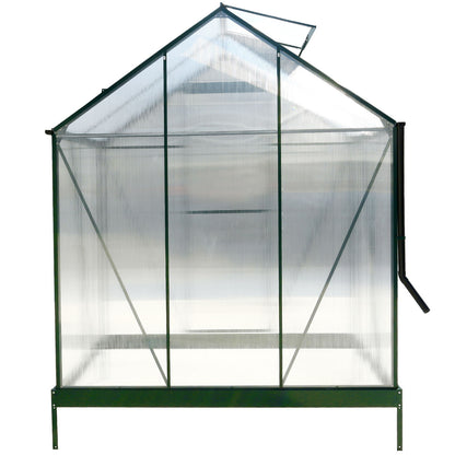 Polycarbonate house, Heavy Duty Outdoor Aluminum Walk-In House Kit With Rain Gutter, Vent And Door For Backyard Garden