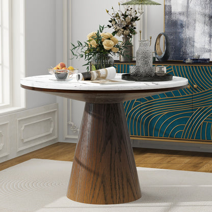 Round Dining Table For Dining Room - Brown