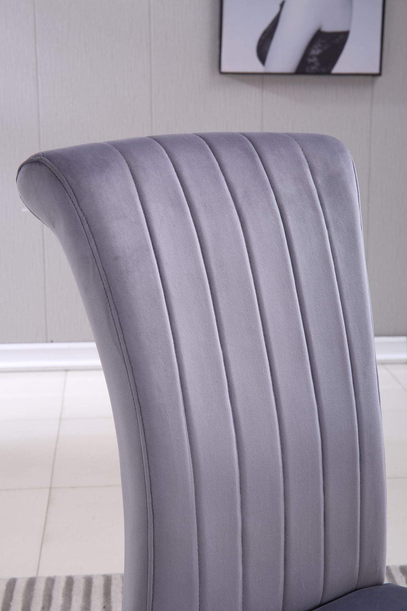 Upholstered Accent Armless Chairs With Stripe Backrest (Set of 2)