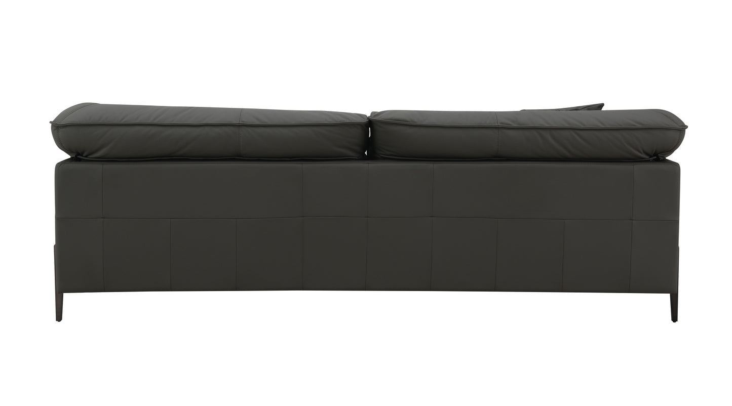 Tadi - Loveseat de cuero de grano superior - Negro
