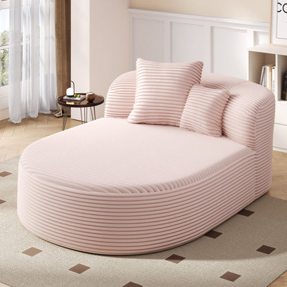 Modern Chaise Lounge Sofa Boneless Couch With Supportive Pillows