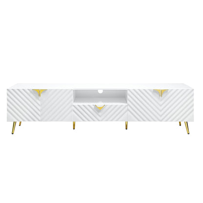 Gaines - Soporte para TV de alto brillo - Blanco