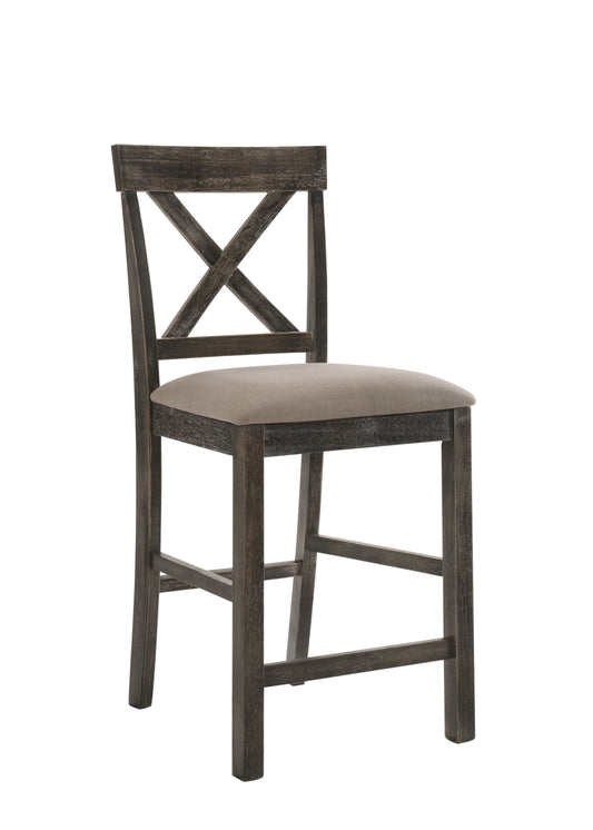 Martha II - Silla de mostrador desgastada (juego de 2) - Gris/Bronceado