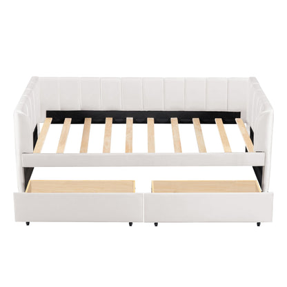 Upholstered Daybed With Ergonomic Design Backrest