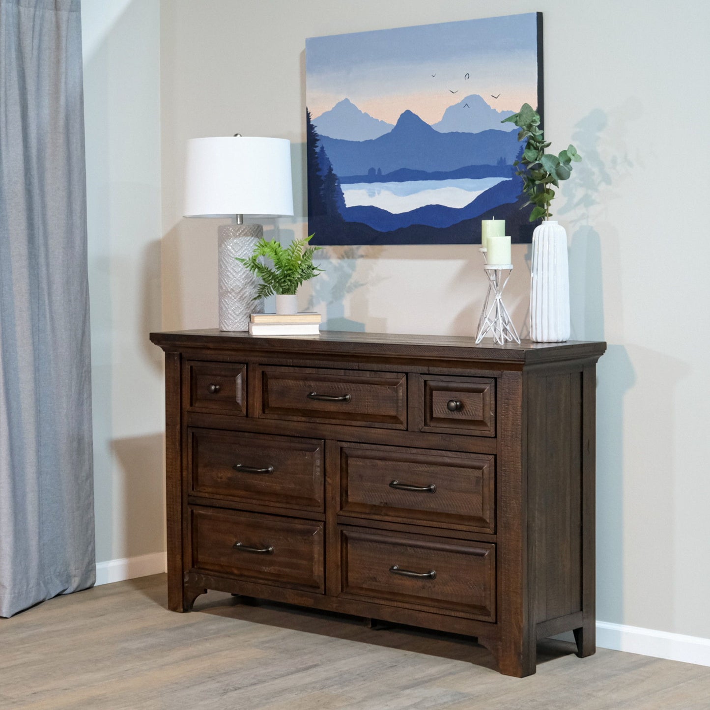 7 Drawer Dresser, Traditional - Brown