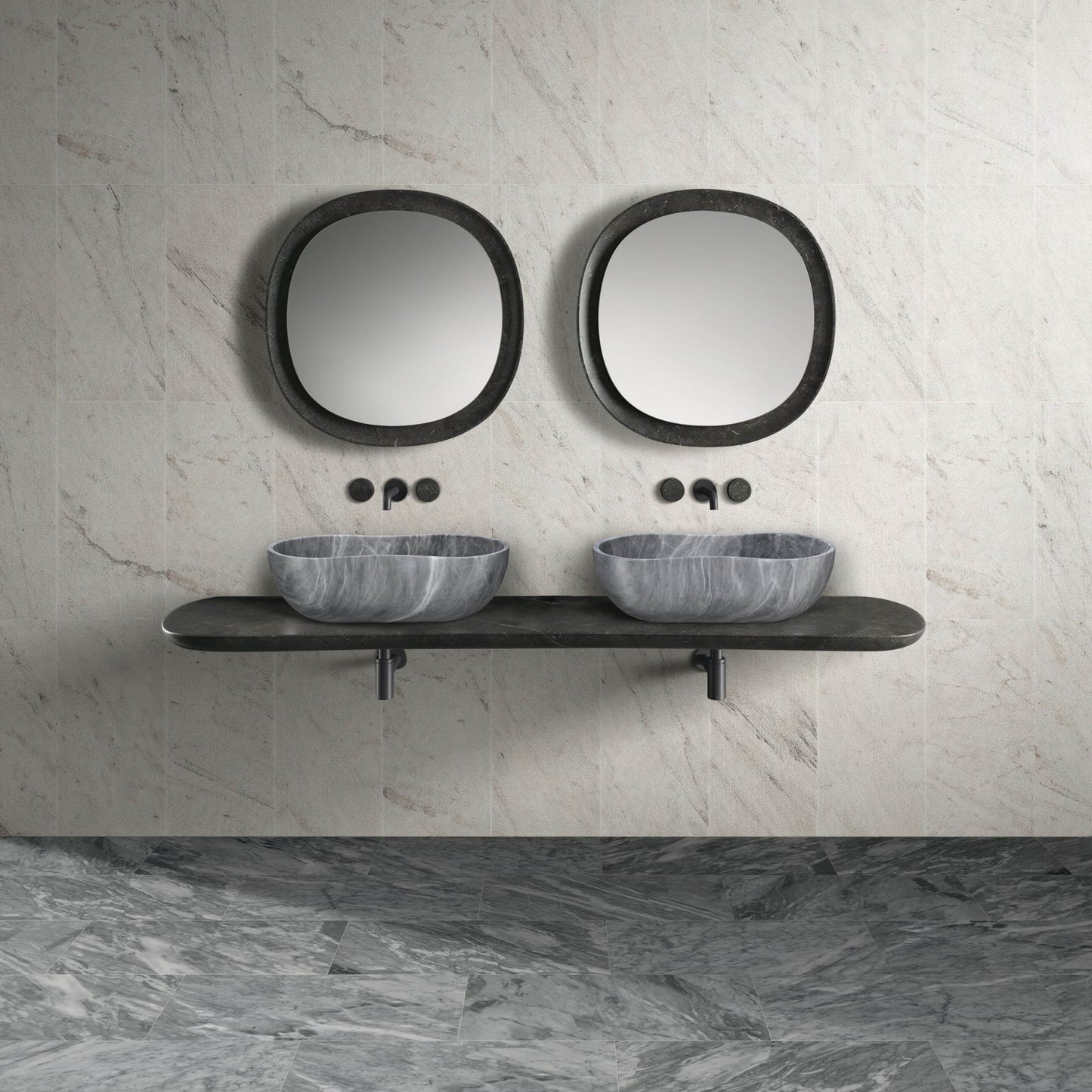 Bathroom Vessel Sink With Wavy Design