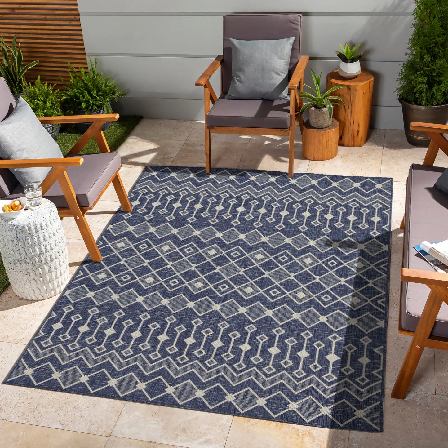Sunshine - Alfombra de polipropileno para interior y exterior (2'7" x 7'3")