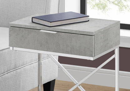 Mesa auxiliar con cajón, amplia superficie, contemporánea y moderna.