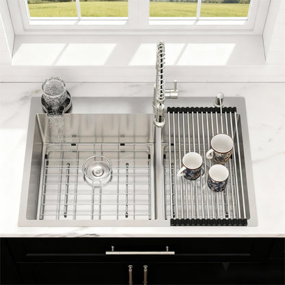 Double Bowl, Drop-In Sink With 2 Basins