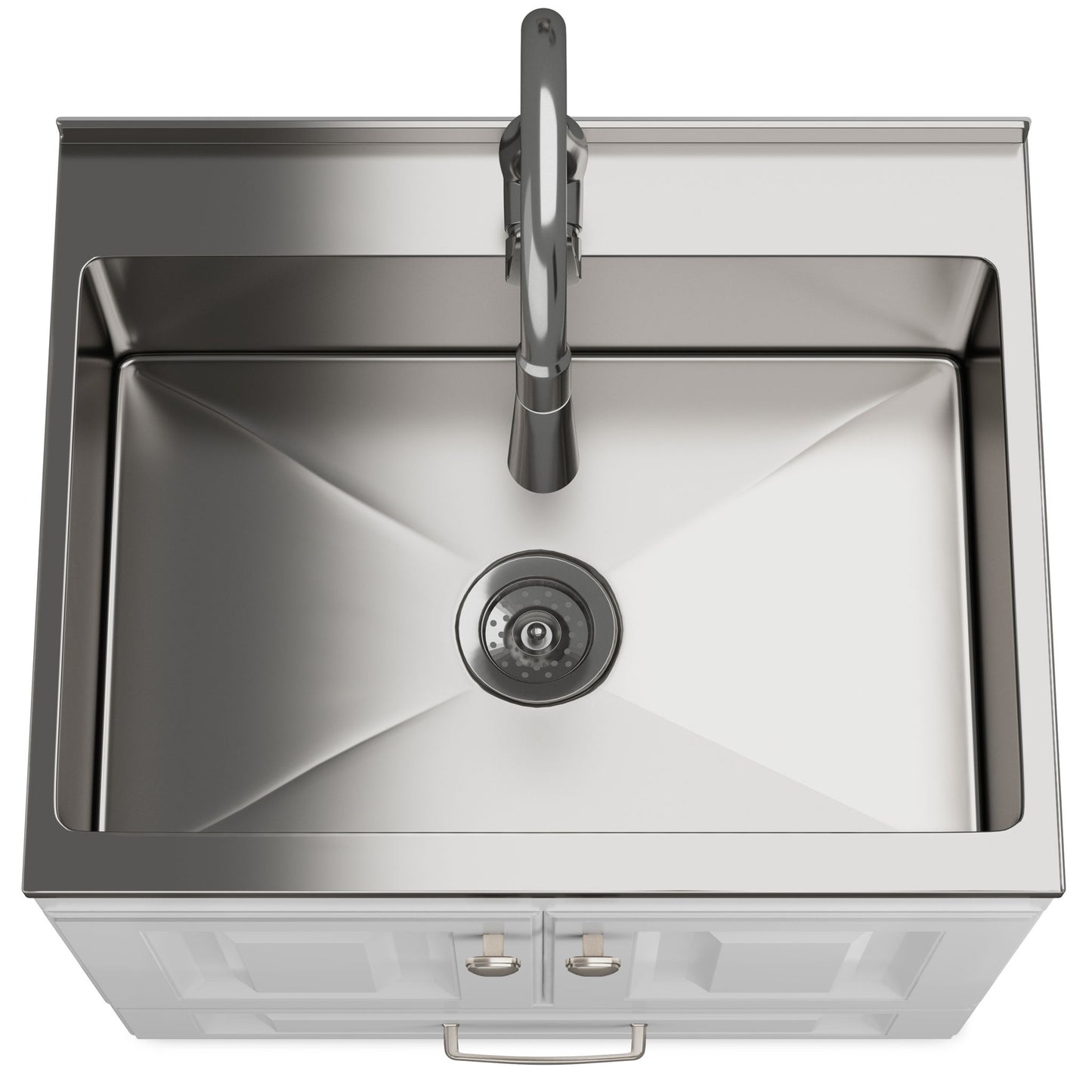 Lawrence - Mueble de lavandería con grifo y fregadero de acero inoxidable