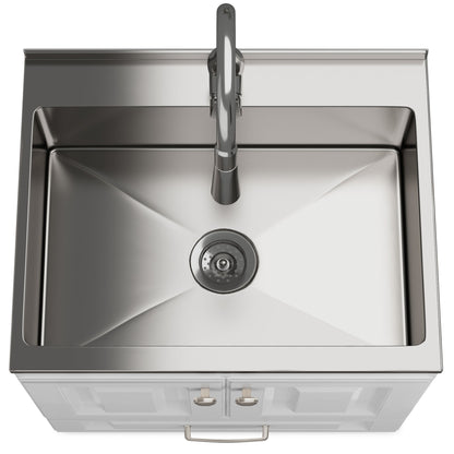 Lawrence - Mueble de lavandería con grifo y fregadero de acero inoxidable