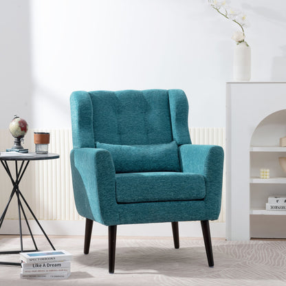 Sillón moderno con acento tapizado y relleno de espuma, cómodo sillón de lectura, moderno de mediados de siglo con tela de chenilla, sillón para sala de estar y dormitorio.