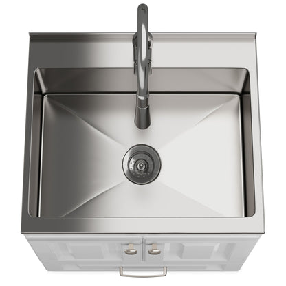 Lawrence - Mueble de lavandería con grifo y fregadero de acero inoxidable