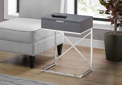 Mesa auxiliar con cajón, amplia superficie, contemporánea y moderna.