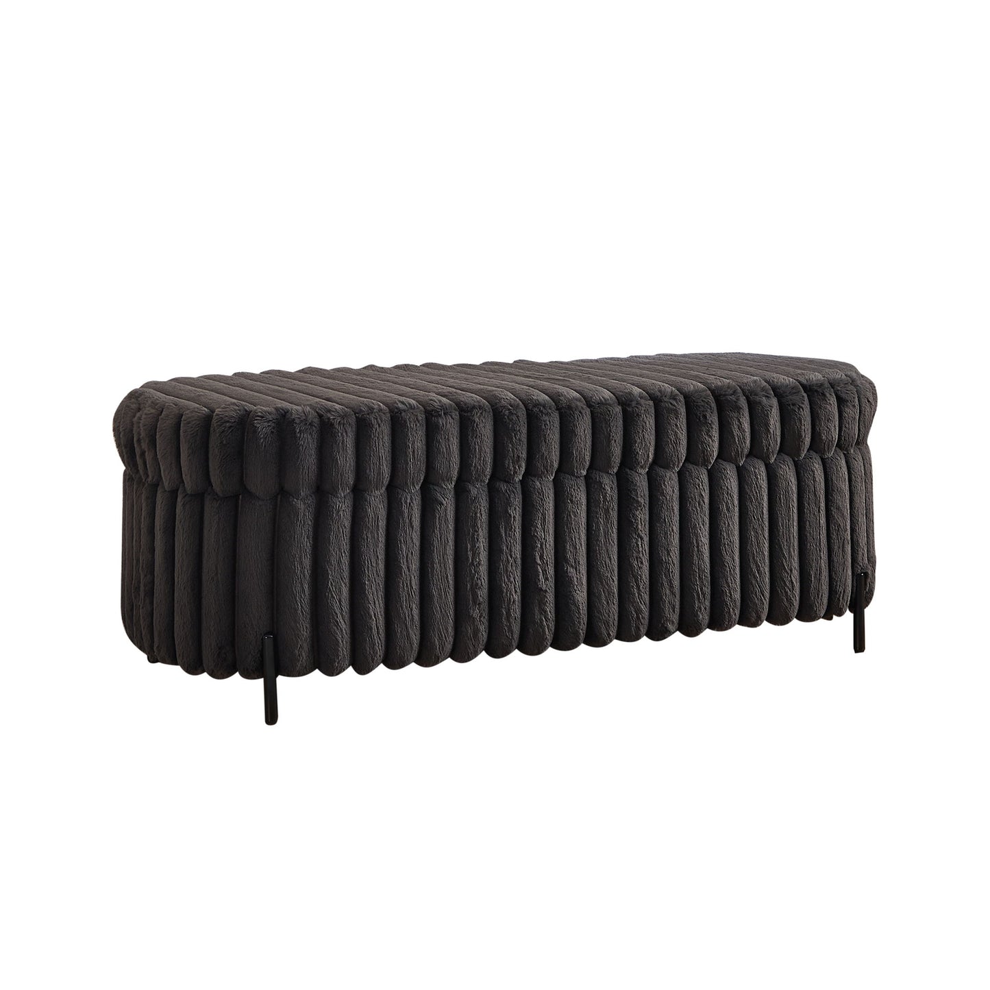 Flip Top Storage Bench With Metal Legs