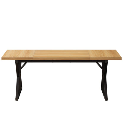 Rectangular Dining Table With X Trestle Metal Legs