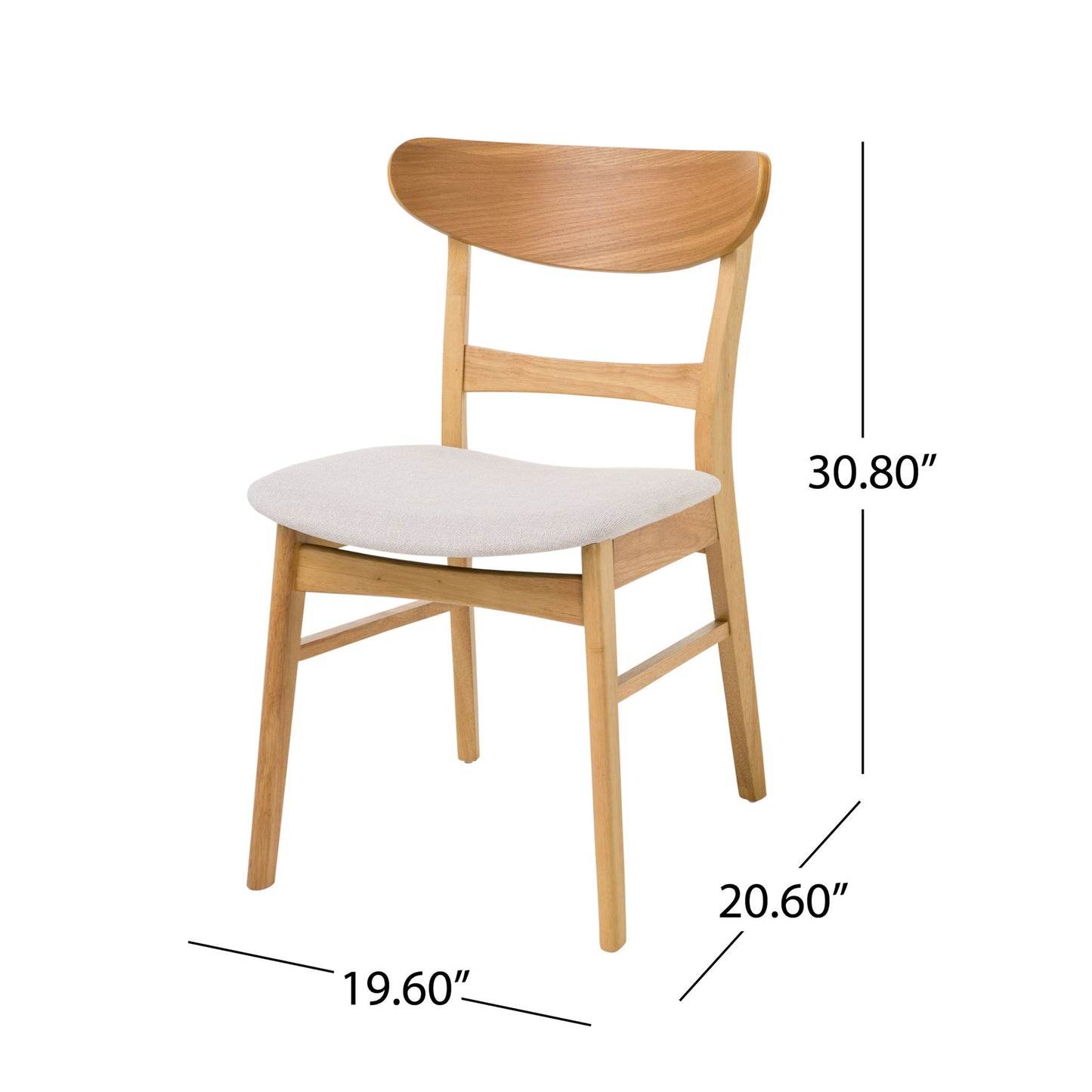 Mid Century Modern Dining Chair With Upholstered Seat And Wood Frame