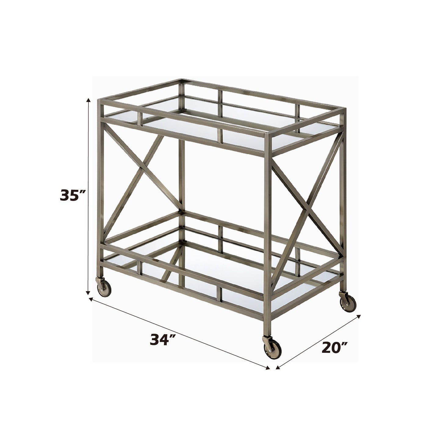 Kristensen - Serving Cart - Antique Gold