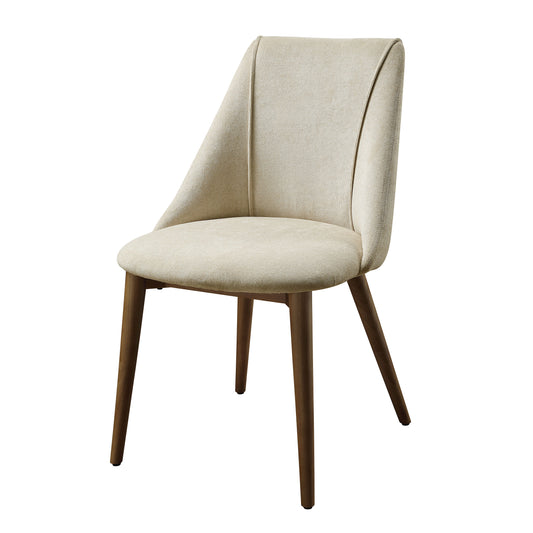 Willene - Silla auxiliar de microfibra pulida (juego de 2) - Beige