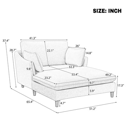 Modern Chaise Lounge Couch Sofa Bed With Pillows