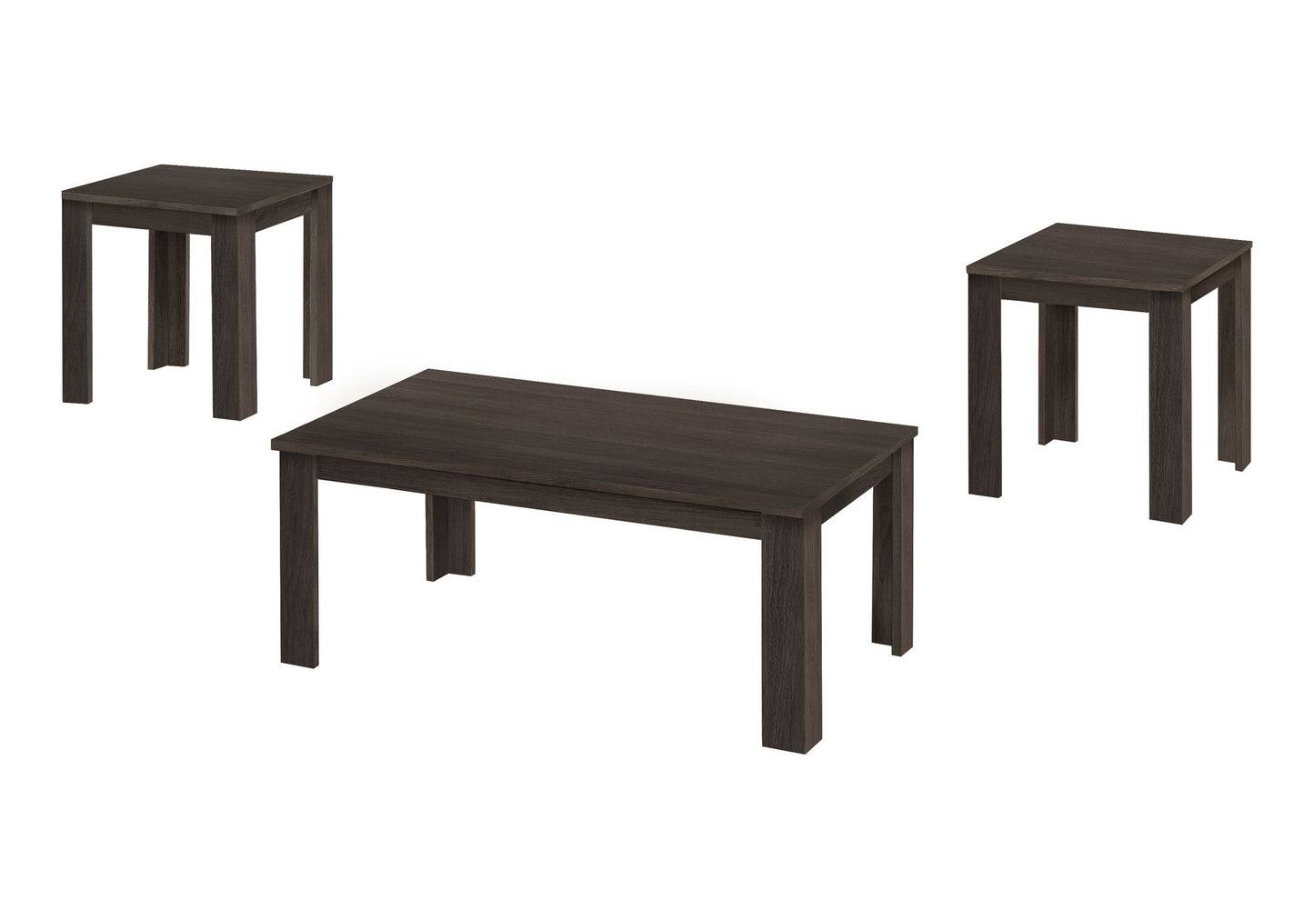 Juego de mesa de centro, auxiliar, de esquina y de acento para sala de estar, de estilo transicional (juego de 3) - Roble