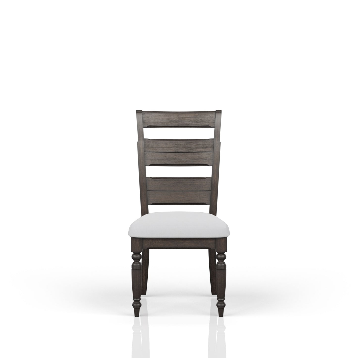 Silla auxiliar con respaldo de escalera y asiento tapizado - Café