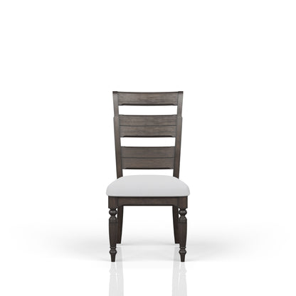 Silla auxiliar con respaldo de escalera y asiento tapizado - Café