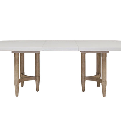 Triad - Mesa de comedor con pedestal doble y hojas - Arena
