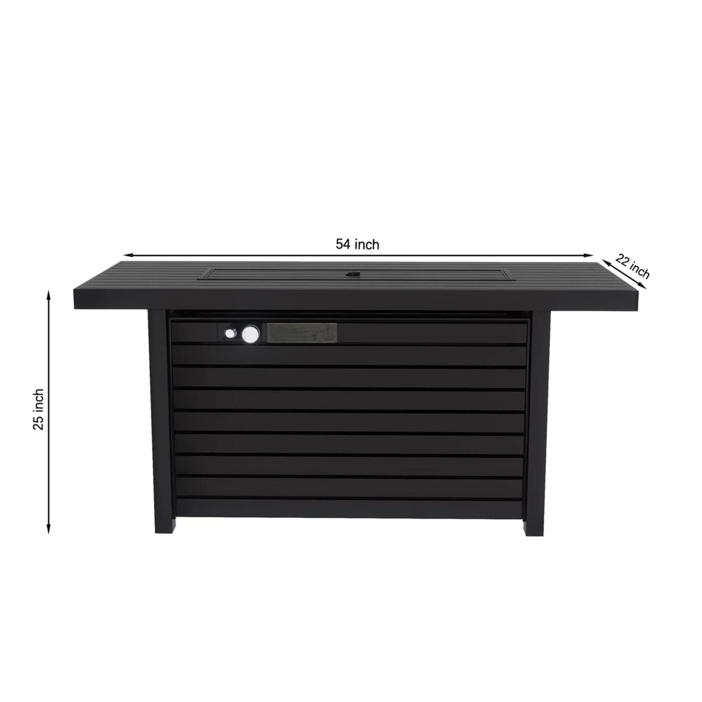 Mesa y tapa para fogata de exterior - Negra