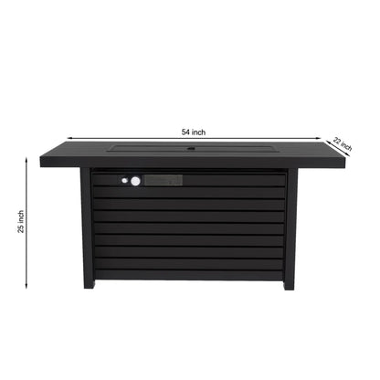 Mesa y tapa para fogata de exterior - Negra