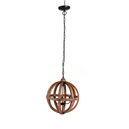 Lámpara de araña de madera de 4 luces, lámpara colgante con cadena ajustable para cocina, bombilla no incluida - Marrón