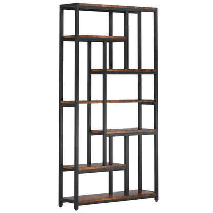 Extra Tall 7 Tier Industrial Etagere Bookcase With 10 Shelves Organizer