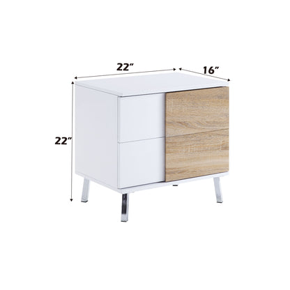 Verux - Mesa auxiliar de alto brillo - Blanca