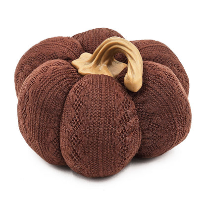 Adorno de calabaza para el Festival de la Cosecha, el Festival de Otoño y el Día de Acción de Gracias (juego de 2) - Marrón oscuro