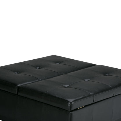 Dover - Mesa de centro elevable multifuncional con almacenamiento y otomana