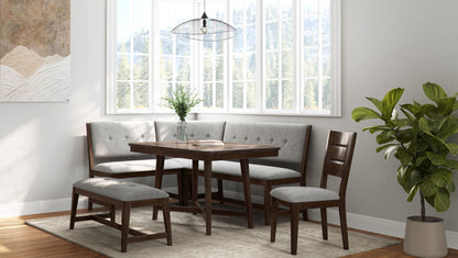 Banco de comedor tapizado sin respaldo, estilo Mid Century Seating, beige