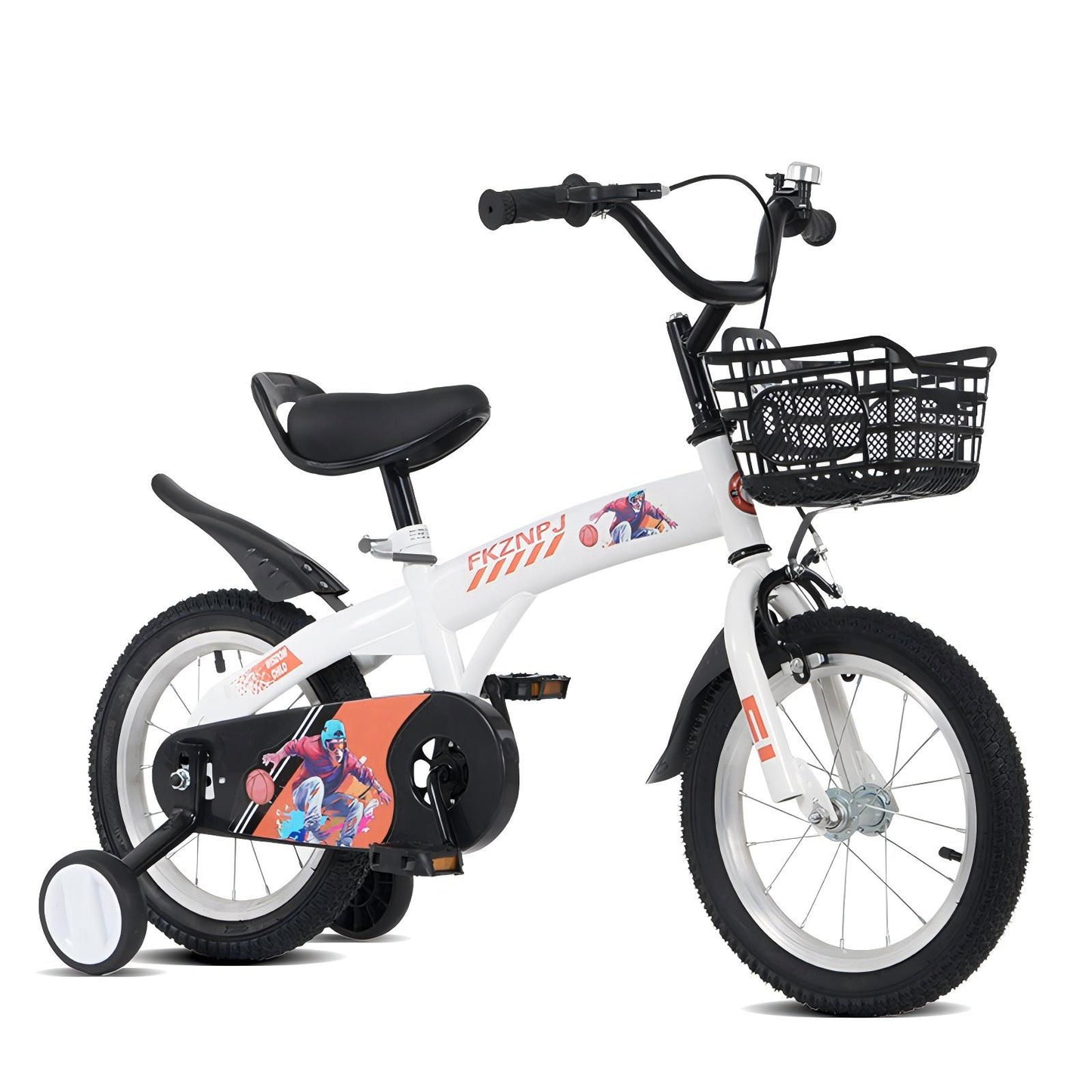 Fkznpj - Bicicleta deportiva para niños de 18" con ruedas de entrenamiento y soporte. Sillín ajustable. Ideal para niños y niñas de 5 a 10 años. Altura de 39 a 49". Disponible en varios colores.