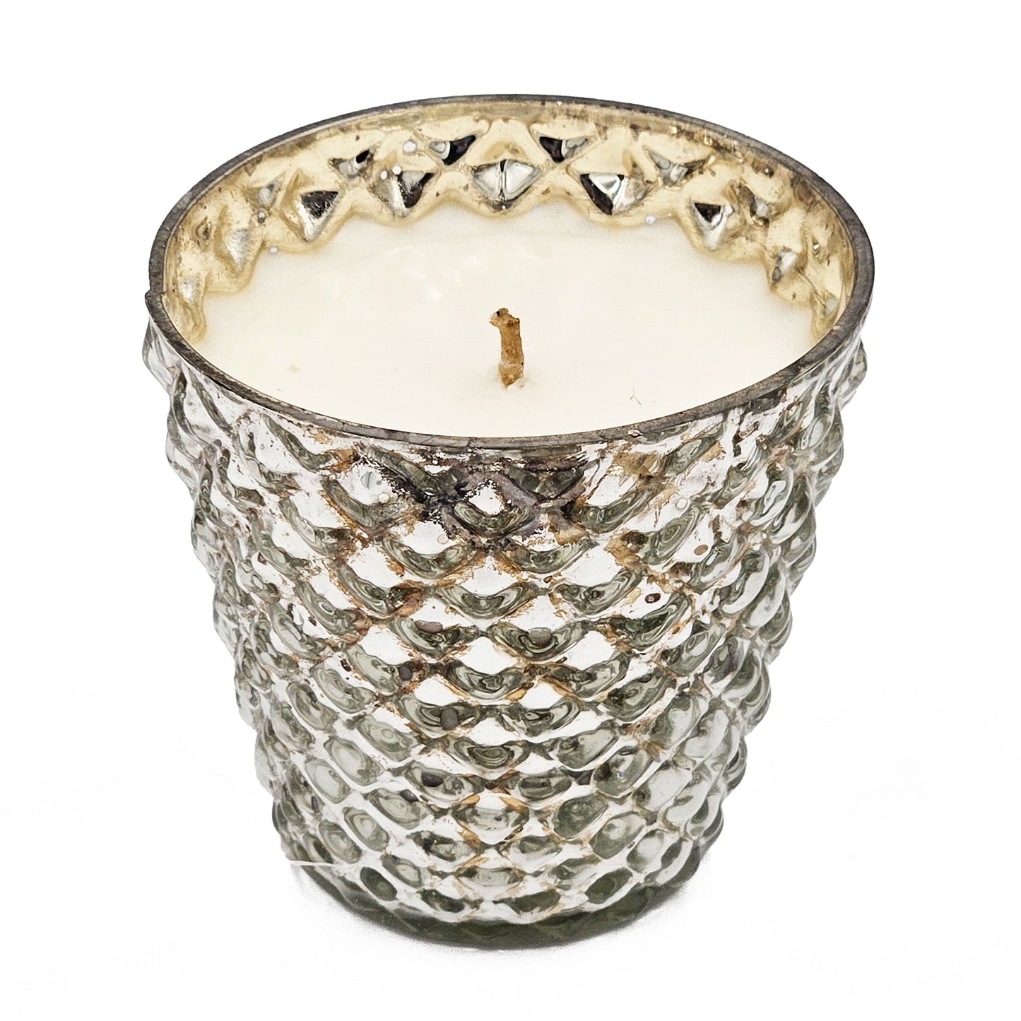 Vela de cera de soja perfumada en vaso (juego de 4) - Plateada