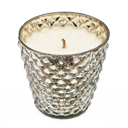 Vela de cera de soja perfumada en vaso (juego de 4) - Plateada